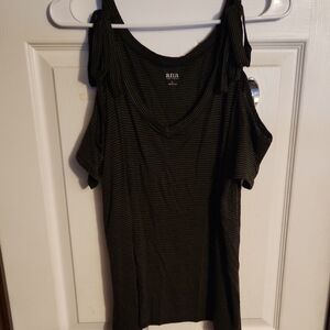 a.n.a Black Sleeveless Tie Front Tank Top